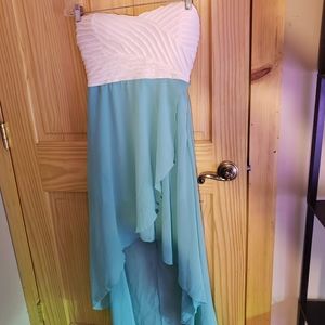 Body Central High Low Flowy Strapless Dress